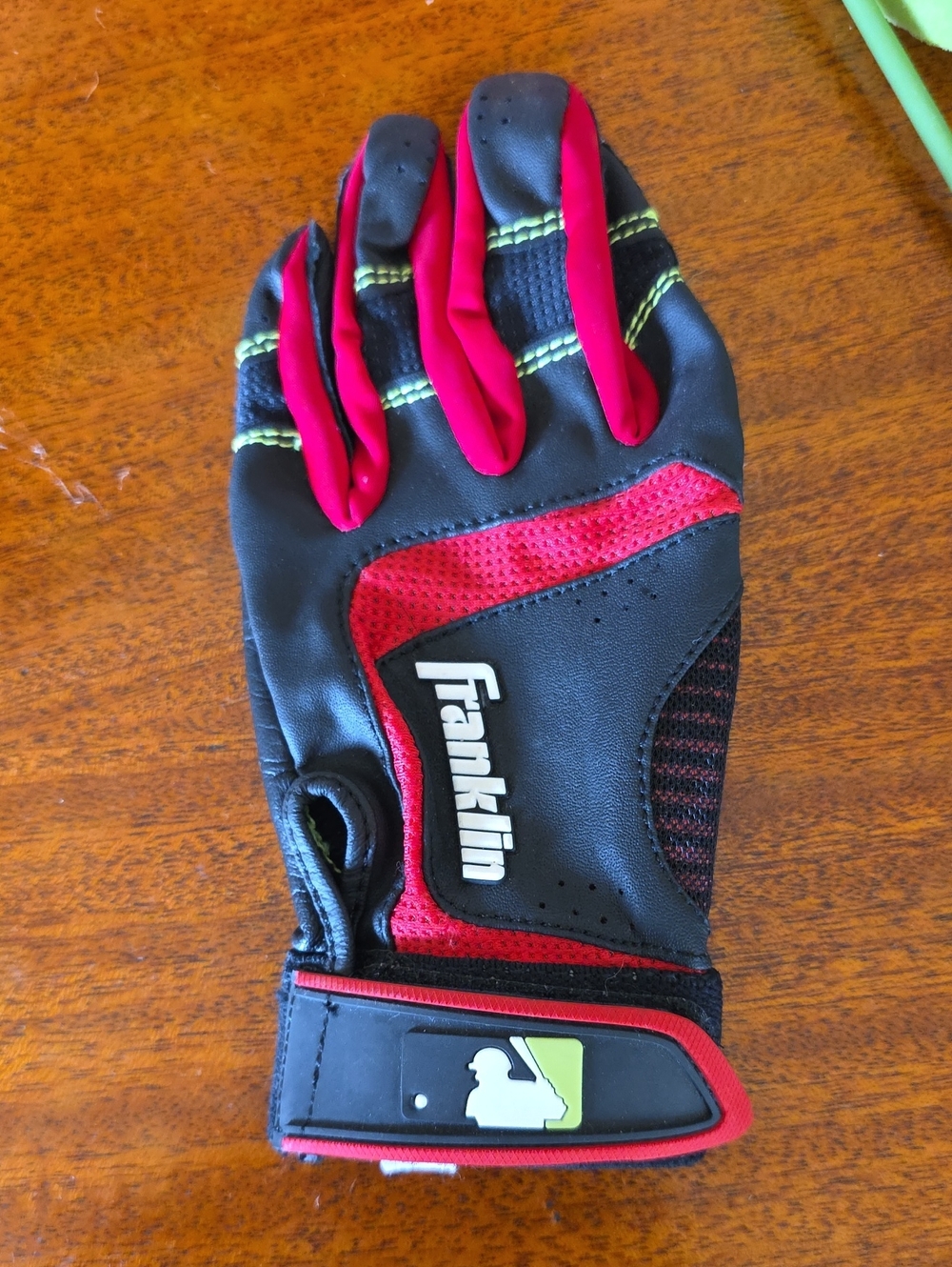Franklin Sports Shok-Sorb Neo Batting Glove Black/Red/Yellow Adult Small